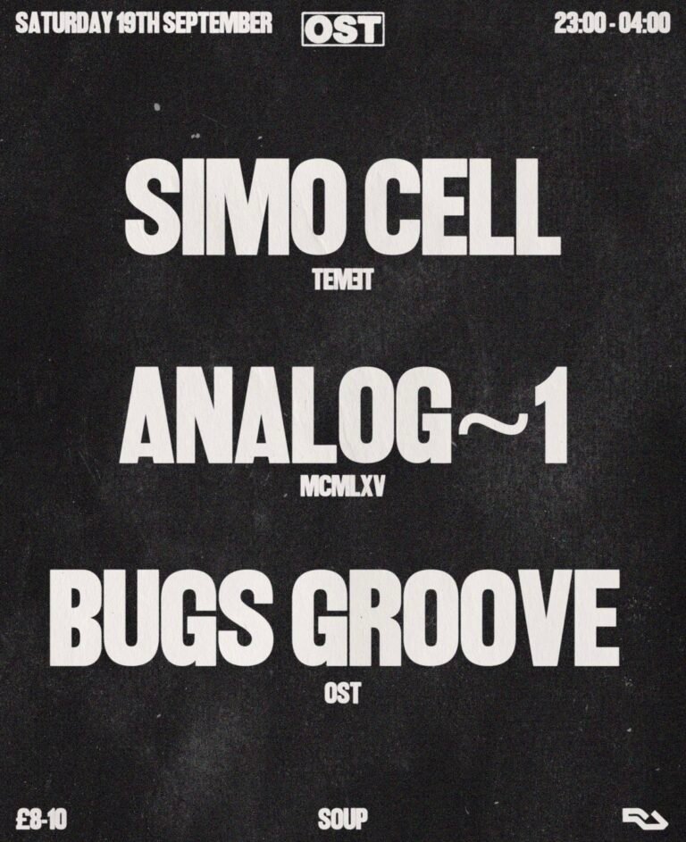 Ost presents Simo Cell (TemeT), Analog-1 (Furthur Electronix / meandyou / MCMLXV) & Bugs Groove